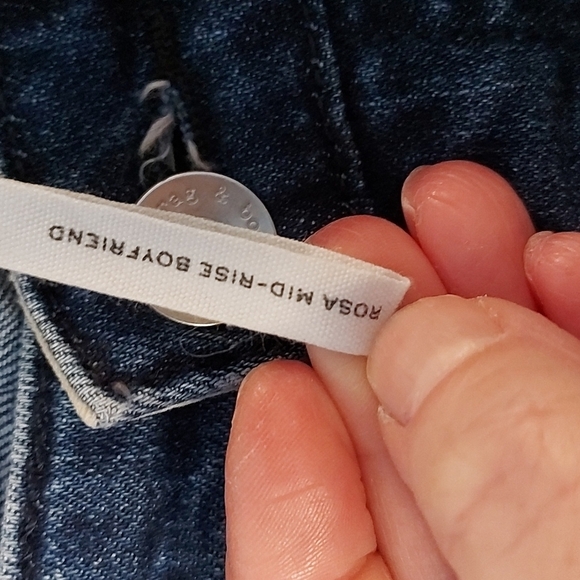 Rag & Bone Rosa Mid Rise Destressed Straight Leg Jeans Size 24 - Picture 5 of 8